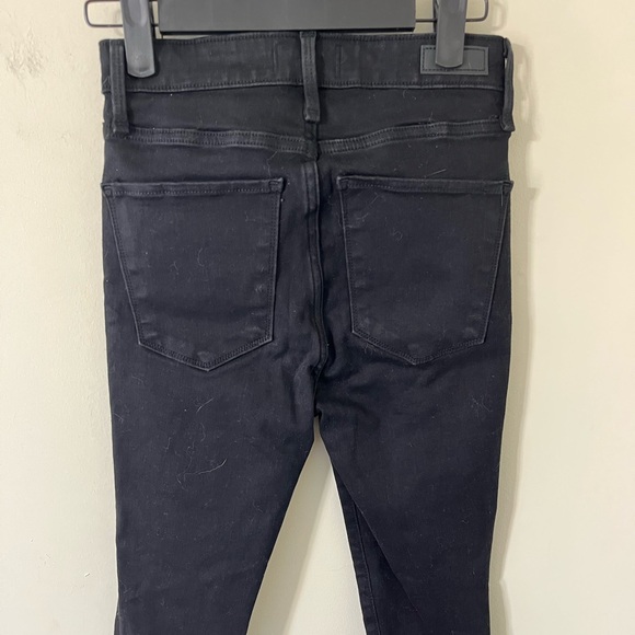 Abercrombie & Fitch Simone High Rise Super Skinny Black Distressed Denim Jean 00 - Picture 8 of 11